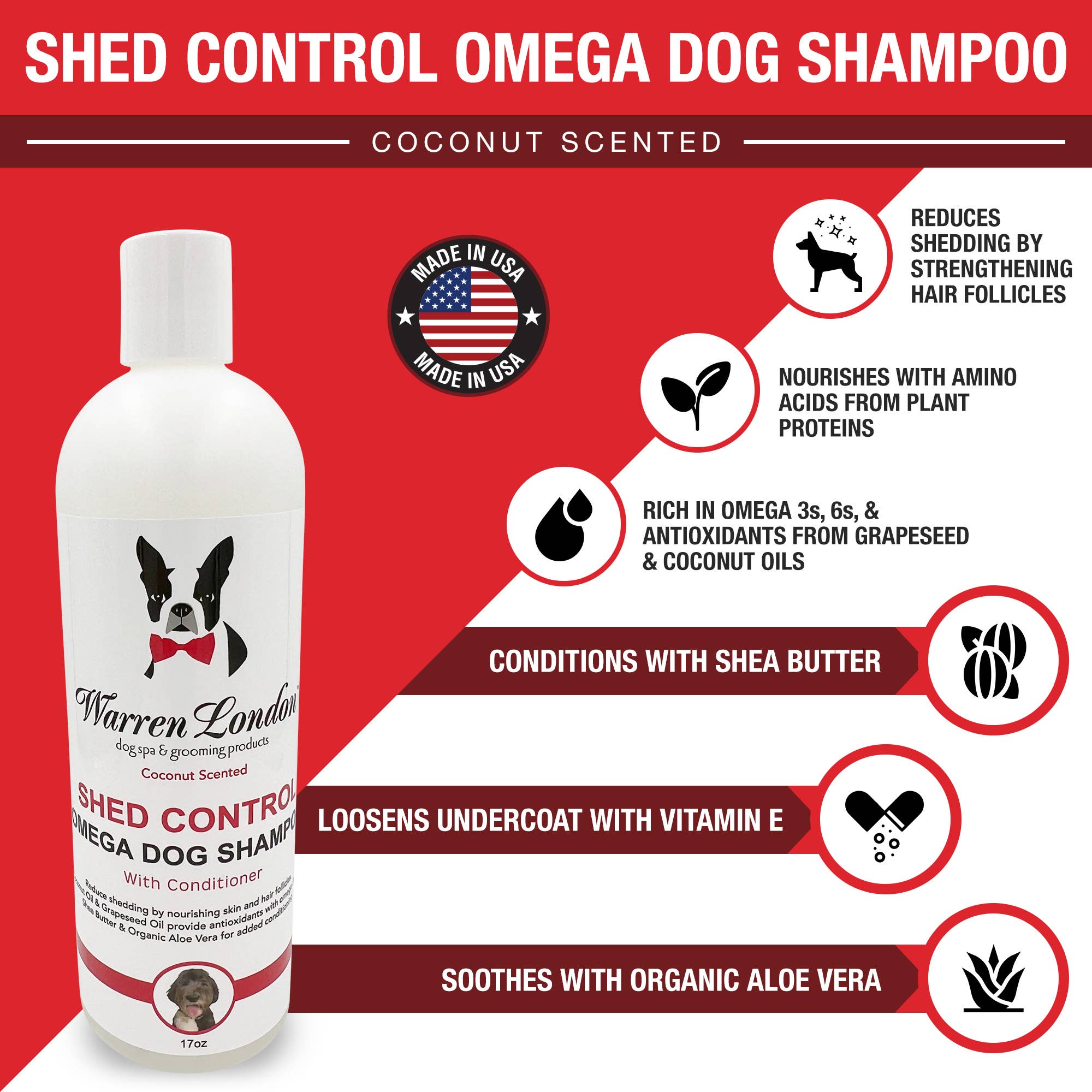 Warren London Dog Products – wholesale Pet shampoo – Dog – Shed Control Shampoo for Dogs1
