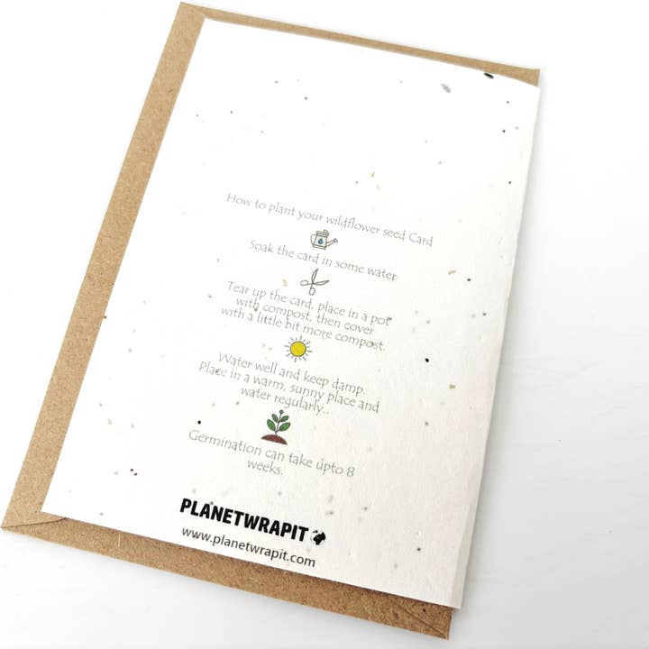 PlanetWrapIt - Wholesale Christmas Card - Christmas Giraffe - Plantable Seed Christmas Card