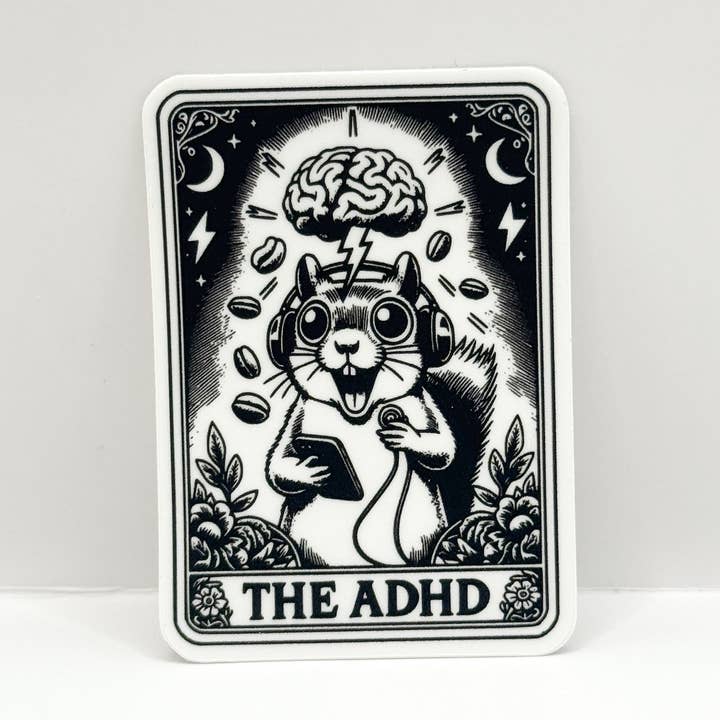 De ADHD Tarotkaart Vinyl Die Cut | Mat voor wholesale door Plannermonkeyco