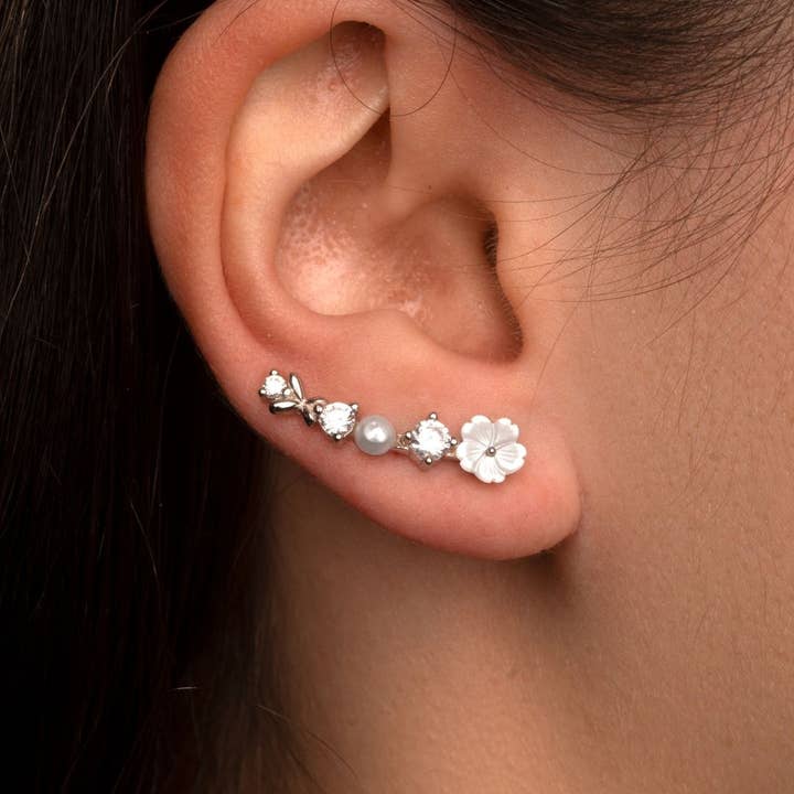 Les Joyaux d'Aure - Wholesale Cuff/Wrap Earrings - Alya flower climbing earring1