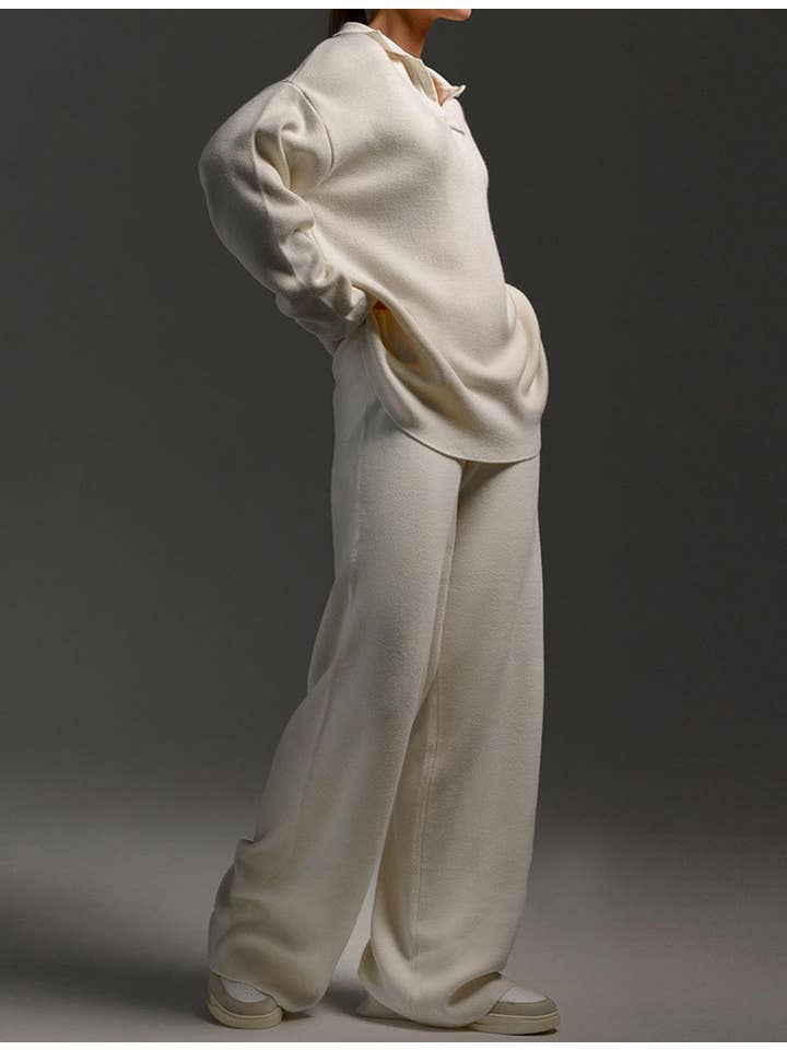 Katinki – wholesale Lounge set – Women's – Knitted Polo Shirt and Wide-Leg Pants Set10