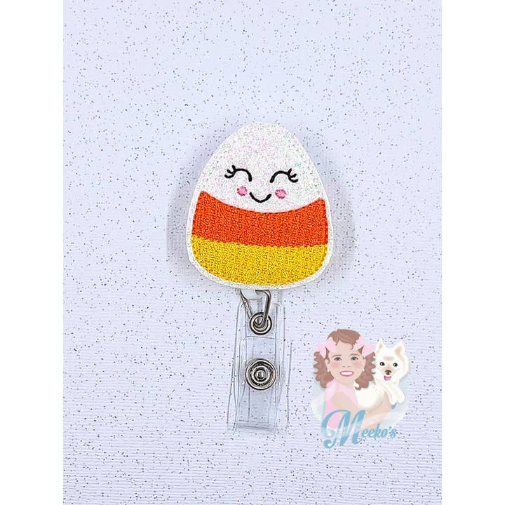 Meeko’s Must Haves - Wholesale Badge Accessory - Women's - Candy Corn Halloween Nurse & Teacher ID Badge Reel Clip