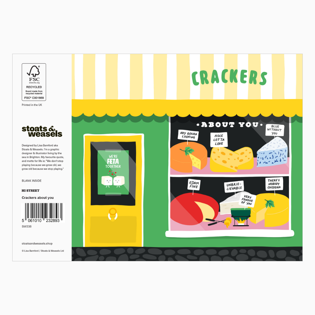 Stoats & Weasels - Wholesale Love Card - Crackers about you – Valentines / Love card1