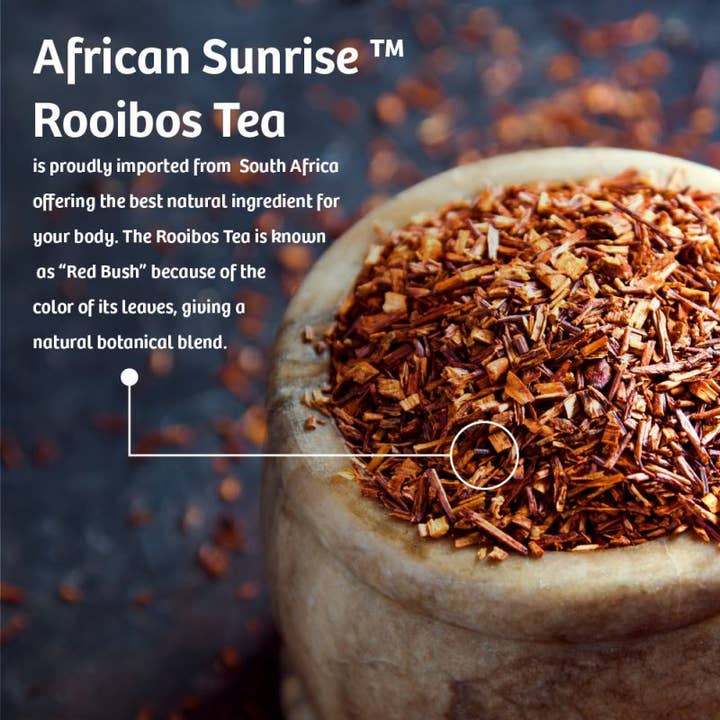 African Sunrise™ Organic Rooibos Tea 20 Tea Bags per Pouch for wholesale by NWC Naturals®