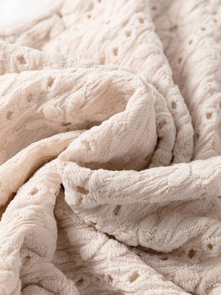 Oatmeal Floral Textured Crew Neck Tank Top for wholesale on Faire5