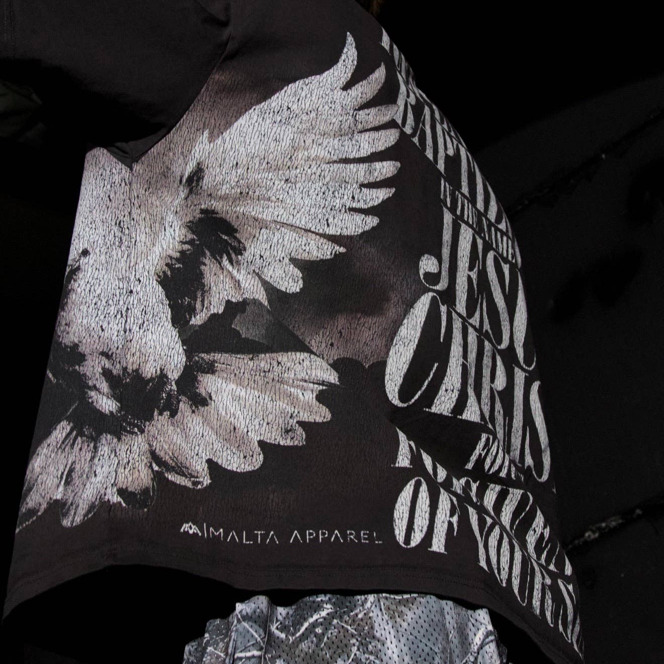 Malta Apparel LLC - Wholesale Screen Printed T-Shirt - Unisex - Holy Spirit [Dove] Wrap-Around Tee (Oversized Fit)11