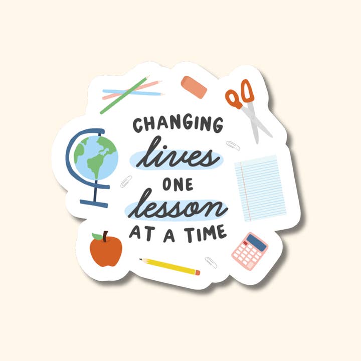 One Lesson at a Time Sticker, Teacher Appreciation Gift for wholesale by Oh Happy Dani