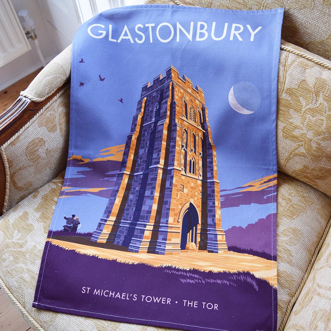 Town Towels – Toalha de chá por atacado – Toalha de chá Glastonbury Tor1