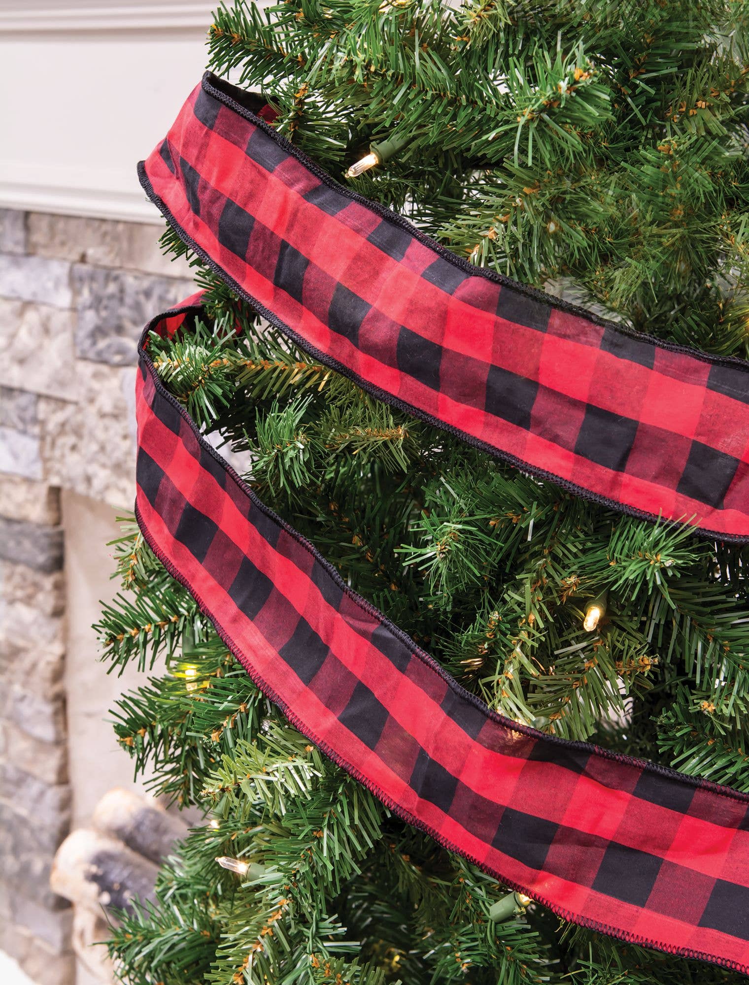 Col House Designs – wholesale Ribbon – Gift wrapping – Wired Red & Black Buffalo Check Ribbon, 3" x 9 Ft.1