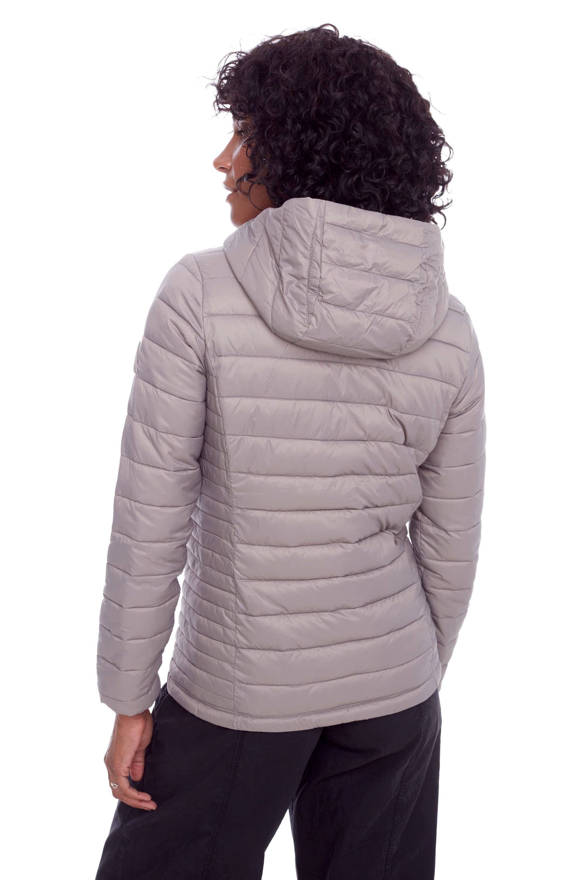 YOHO LADIES' | WOMEN'S VEGAN DOWN (RECYCLED) LIGHTWEIGHT PACKABLE PUFFER, TAUPE for wholesale on Faire5