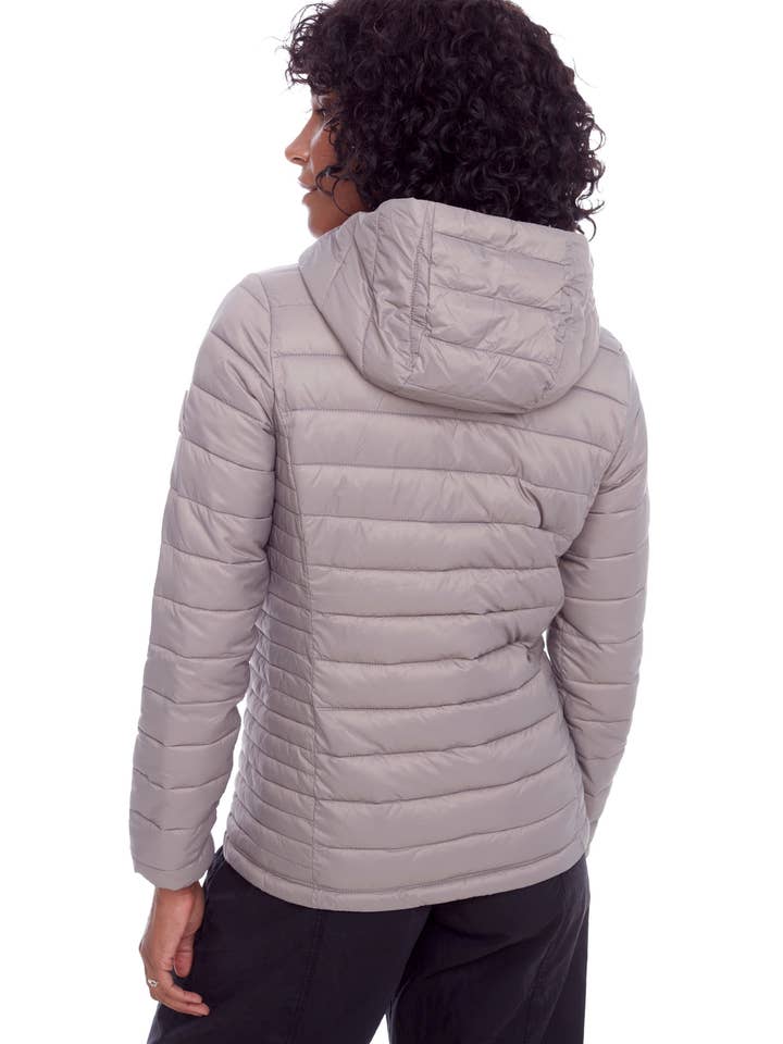 YOHO LADIES' | WOMEN'S VEGAN DOWN (RECYCLED) LIGHTWEIGHT PACKABLE PUFFER, TAUPE for wholesale on Faire5