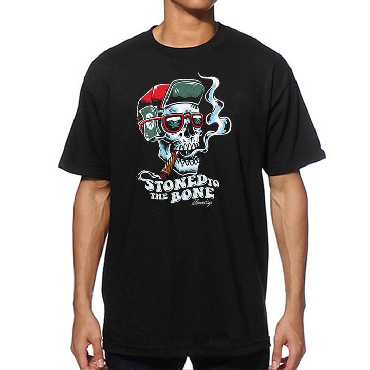 StonerDays Apparel - Wholesale Screen Printed T-Shirt - Men's - Stoned to the Bone