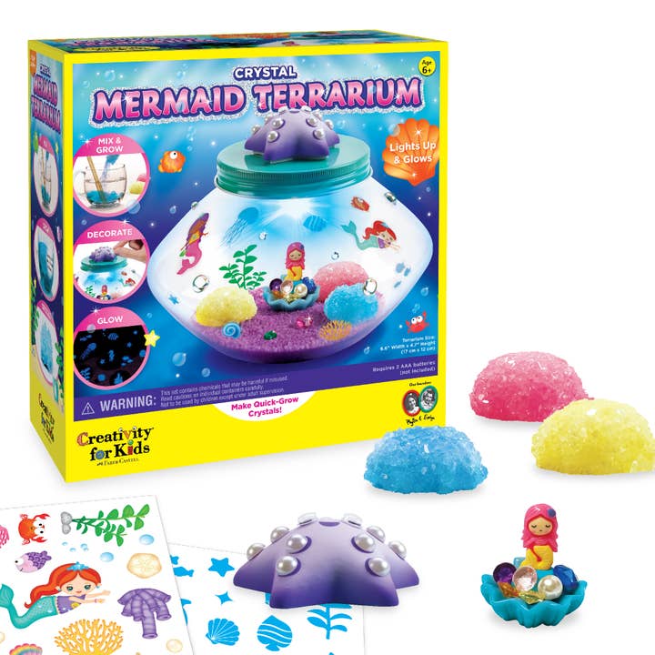 Faber-Castell / Creativity for Kids - Wholesale DIY Craft Kit - Kids - Grow Your Own Crystal Mermaid Terrarium DIY Kit for Kids