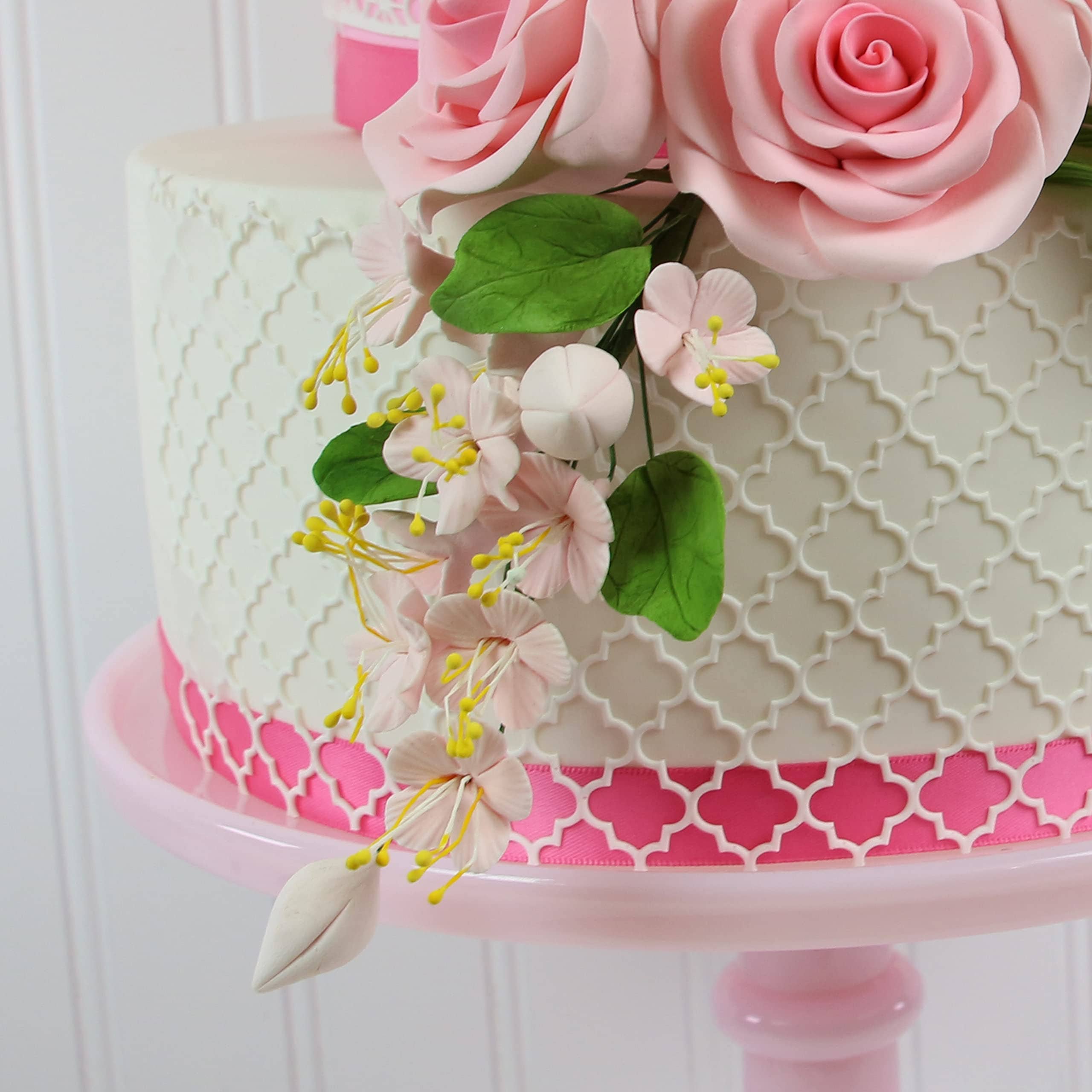 Global Sugar Art - Wholesale Cake/Cupcake Topper - Cherry Blossom Sugar Cake Flower Spray, by Global Sugar Art, Pink, 1 Count5