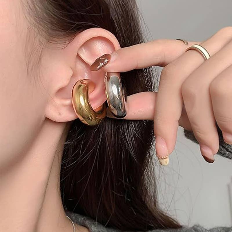 AMORINO SRL – Engroshandel Ear cuff/wrap-øreringe – Tykt og enkelt rundt øreklemme - JN24288B605/606/607/608/6094