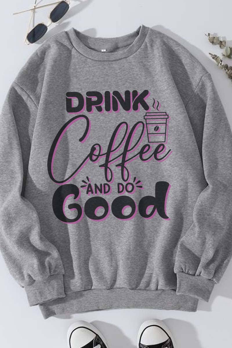 HARANG – wholesale Graphic sweatshirt – Women’s – M9261 - SW DRINK COFFEE  graphic sweatshirts  4