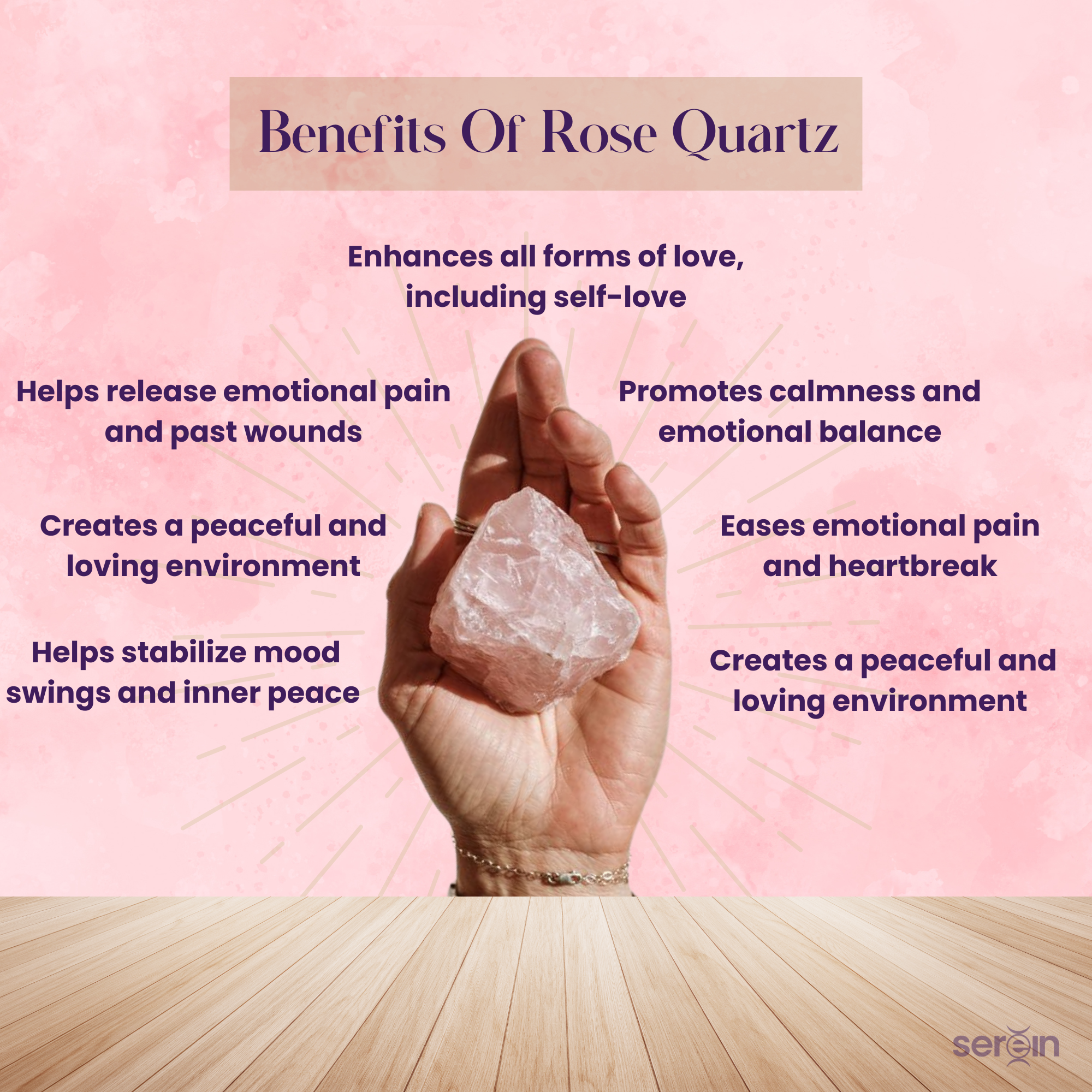 Serein Wellness – wholesale Jewellery box/organiser – Rose Quartz Jewelry Box Pink Crystal Trinket Box8