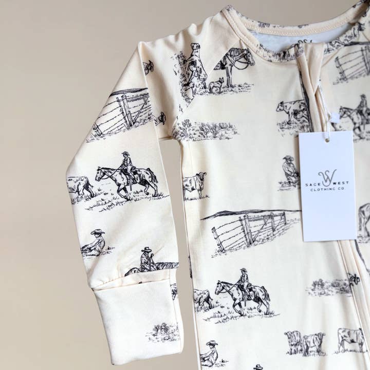Sage West Clothing Co. - Wholesale Sleepsuit - Baby - {Prairie Cowboy} Infant Sleepwear4