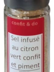 Sel infusé piment, citron vert confit pour la vente par Confit & Do