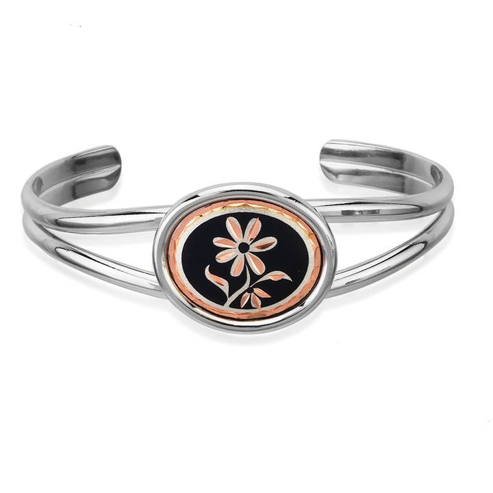 OW 09 Schwarze Blumendrahtarmbänder für den Großhandel von COPPER ARTS INC.