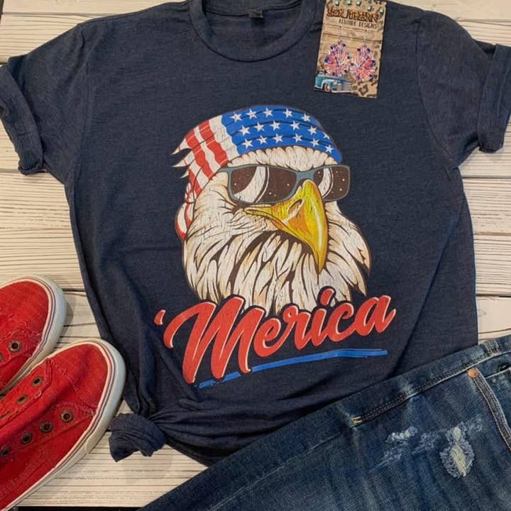 Southern Attitude Designs Inc - Wholesale T-Shirt (Graphic) - Unisex - 'Merica Patriotic Tee0