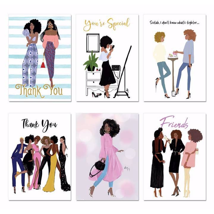 African American Expressions - Wholesale Everyday Greeting Card - AOAB820 All Occasion Cards - Sister Friend 2 Assortment4