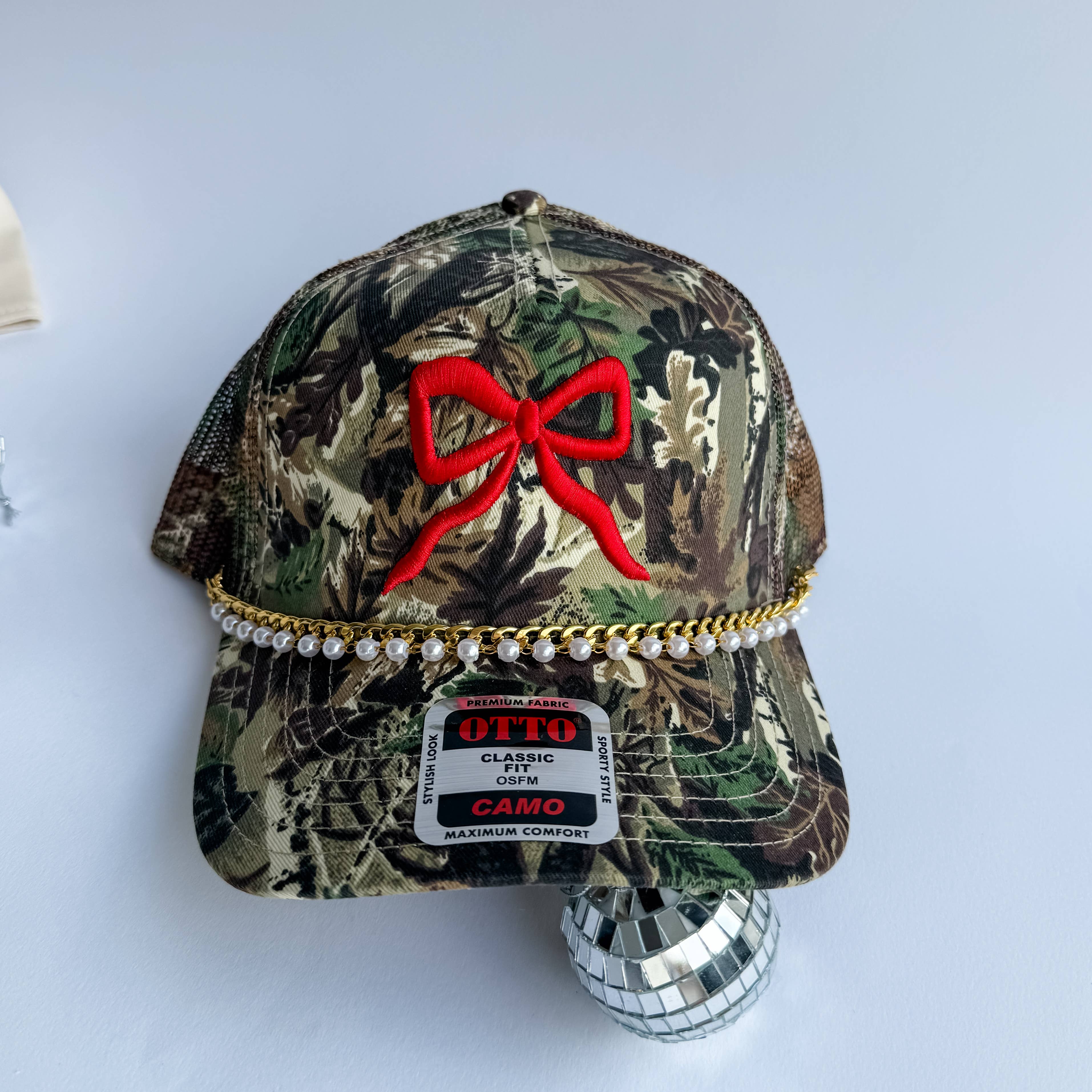 Coco & Rho - Wholesale Trucker Hat - Women's - Red Bow Camo- Trucker Hat1