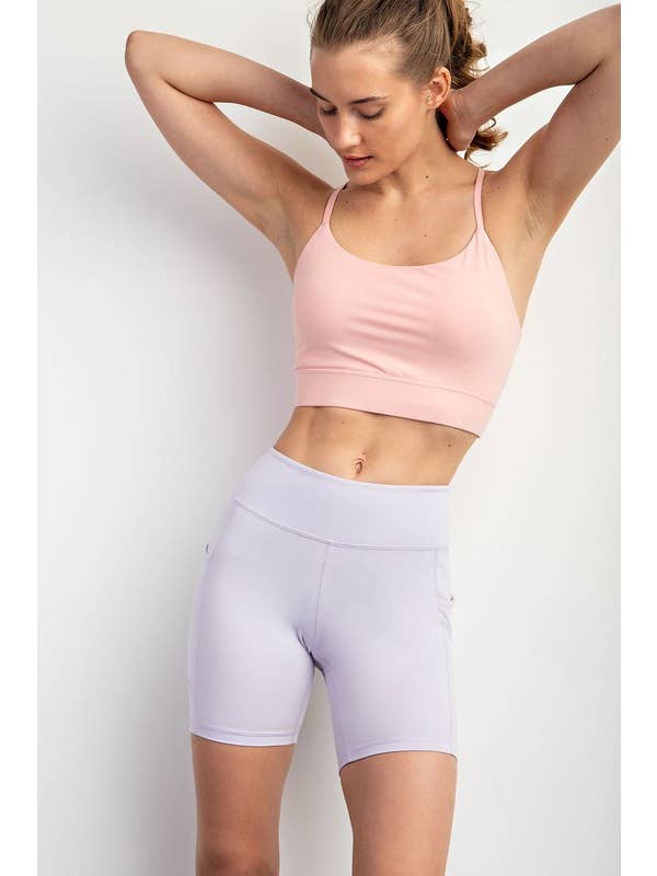 Sunday Morning - Wholesale Athletic Shorts - Women's - P406237-Butter Soft 6 Inch Biker Short with Pockets42