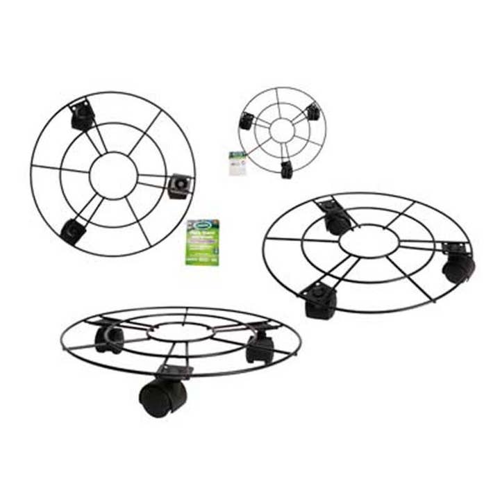 Soporte para plantas con ruedas 9,75" de diámetro × 1,75" para venta al por mayor de Deluxe Import Trading
