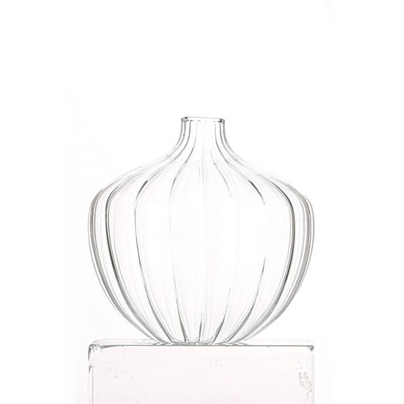 Sweet Home Deco - Venta al por mayor Floreros - Jarrones de vidrio con textura acanalada, centros de mesa transparentes1