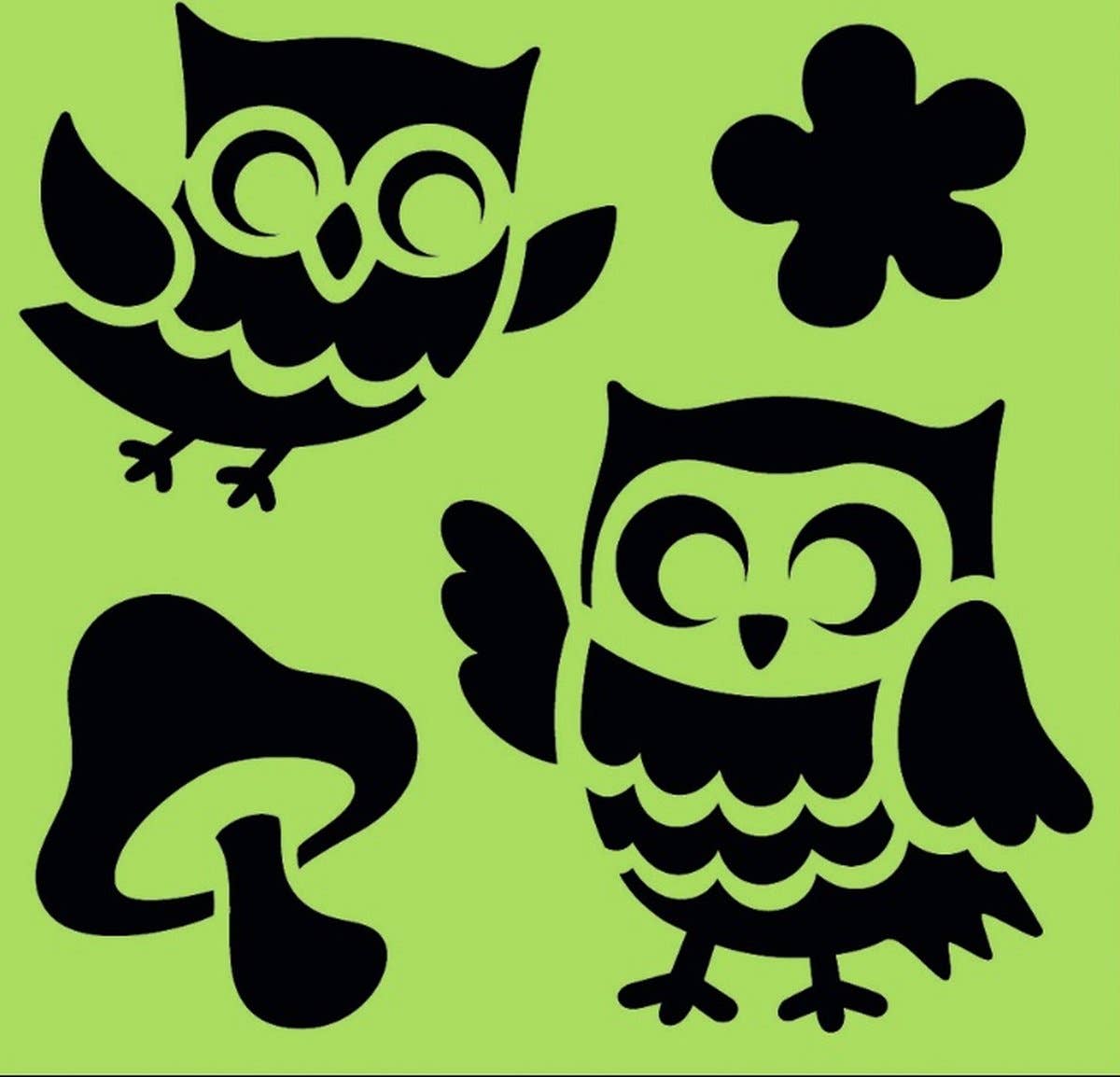 Sticker Varia - Wholesale Stencil/Craft Die - Owls Stencil - Drawing Stencil1