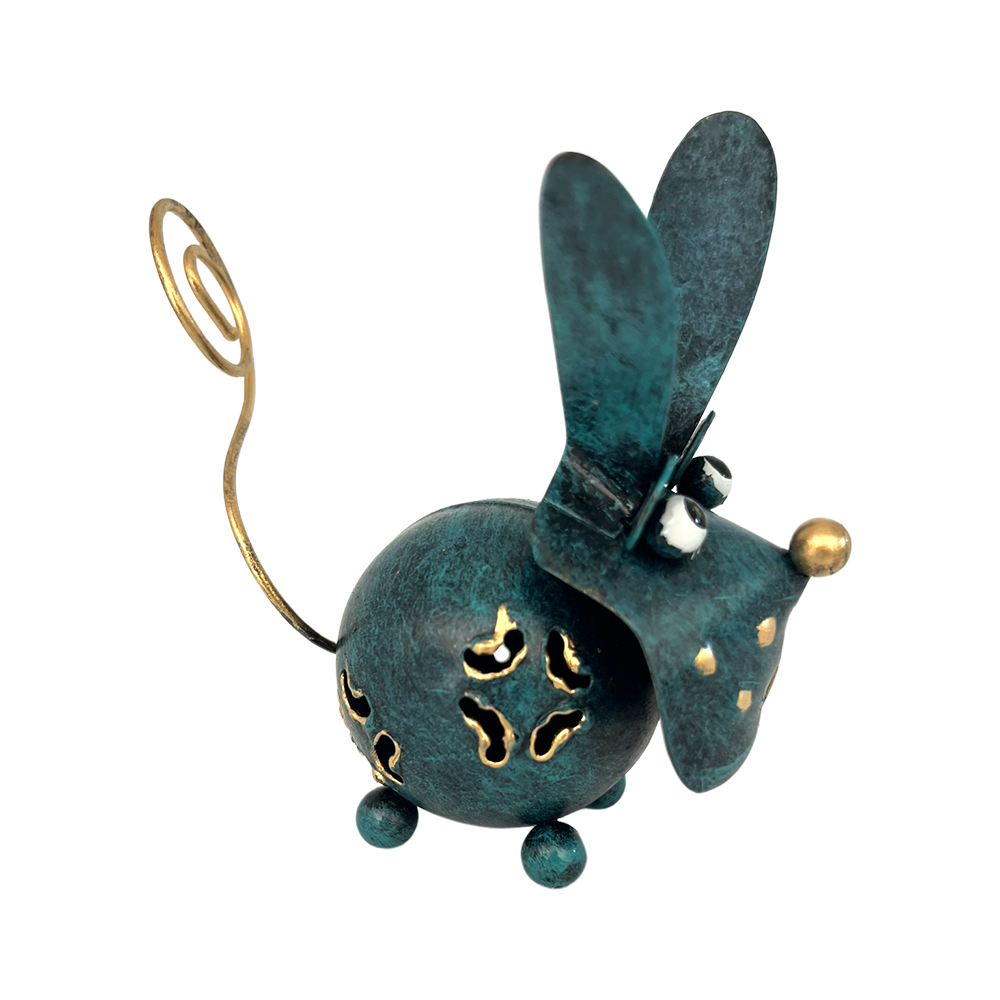 VIE - Venta al por mayor Figura decorativa - Extravagante animal de cola rizada de metal, aproximadamente 8 x 7 x 4 cm7