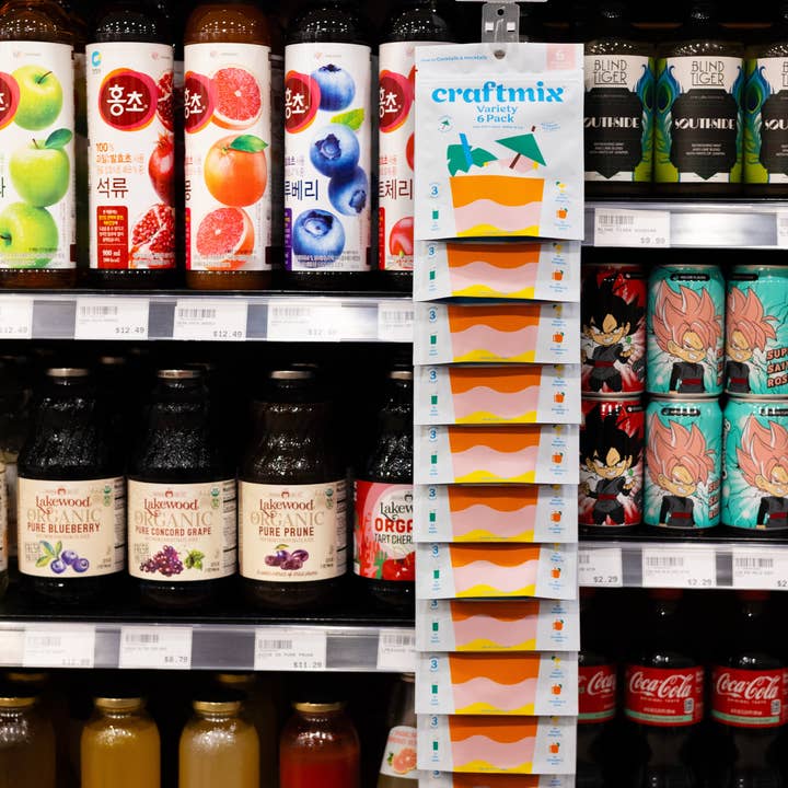 Craftmix - Wholesale Drink Mix - Variety 6 Pack Cocktail Mixers-12 Unit Pre-Filled Clip Strip8