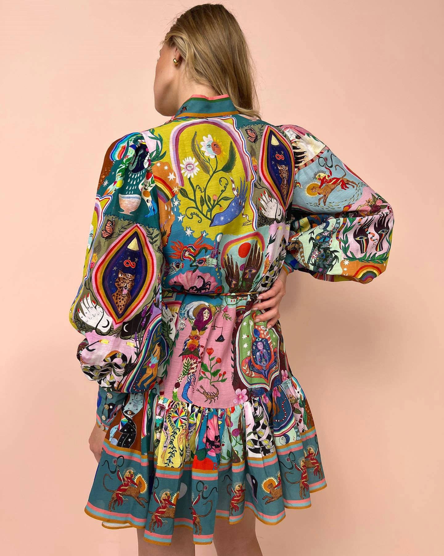 Multi Robe plissée imprimée Karina en vente sur Faire2