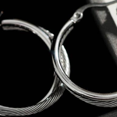 HACKNEY NINE – wholesale  – SAJAN Double Hoop Silver Earrings4