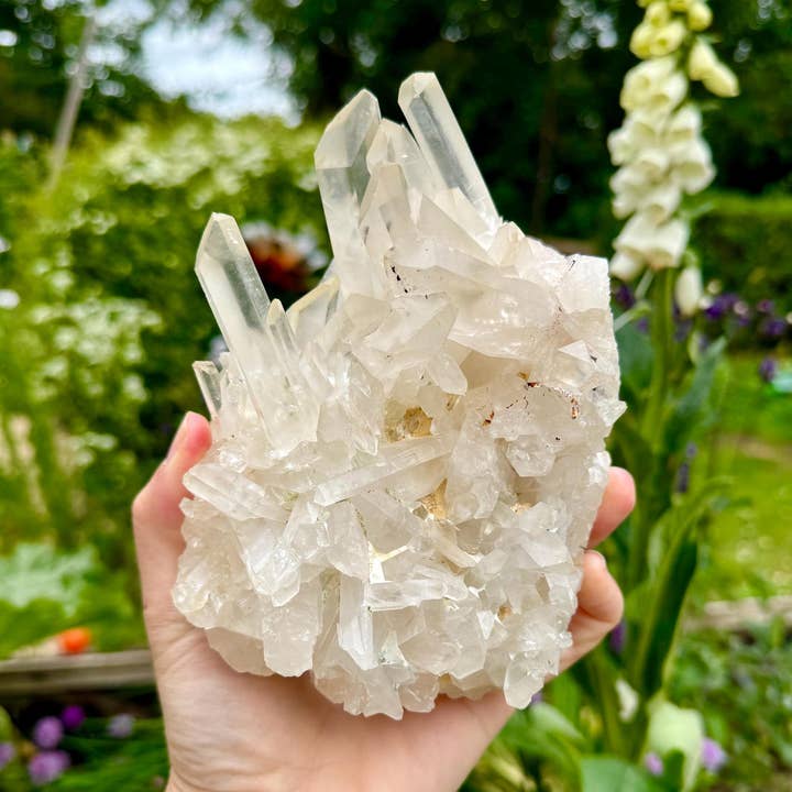 Groupe de quartz 5cm-7cm pointes de quartz drusy clair par Elf UK pour la vente par Elf Kendal Hippies