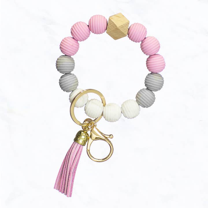 Suzie Q USA - Wholesale Keychain – Women's - Colorful Rope Pattern Round Silicone Key Ring & Keychain8