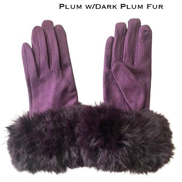 The Magic Scarf Company - Wholesale Gloves - Women's - LC02 - Faux Rabbit Trim Gloves0