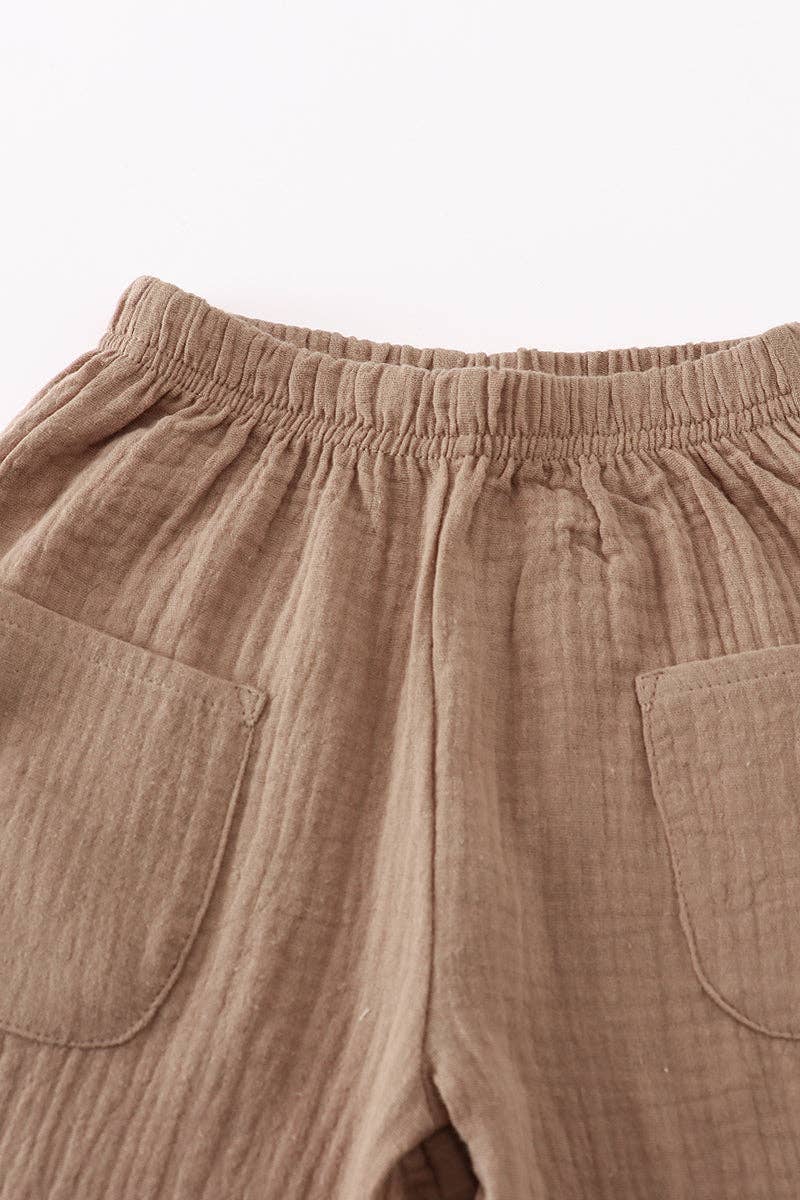 Mom & Co. - Wholesale Top & Pant Set - Baby - Premium Caramel muslin boy set3