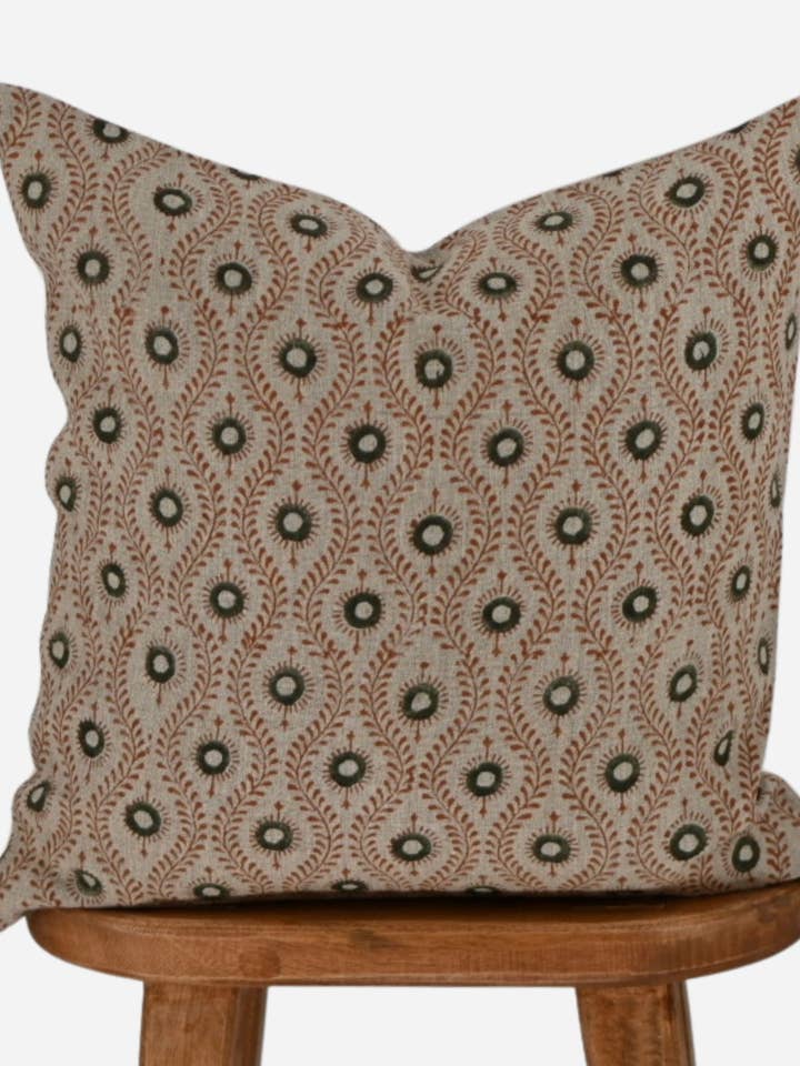 Andrea Block Print Pillow Cover for wholesale by Thread To Form