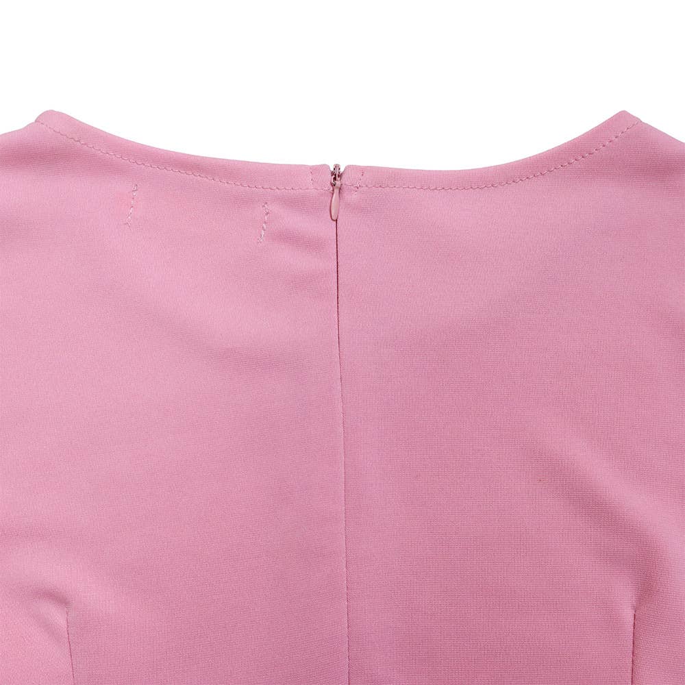 HIDDENBRAND - Wholesale Dress - Women's - Half Sleeves Midi Business Office Pencil Dress8