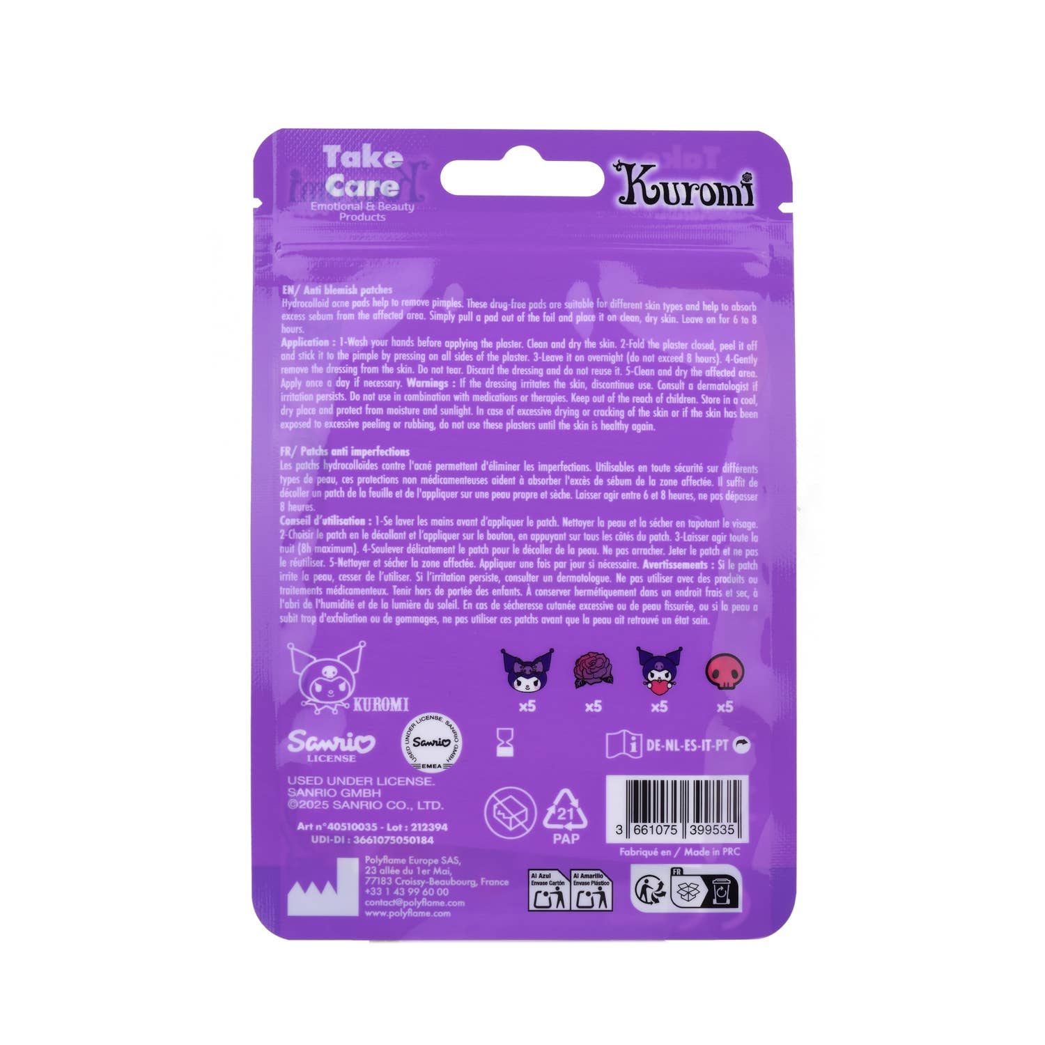 Takecare - Wholesale Acne/Hydrocolloid Patch - Kuromi Anti-Imperfection Patches1