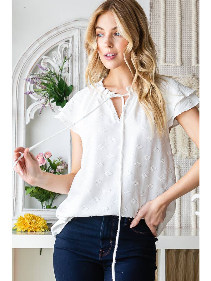 7th Ray - Venta al por mayor Blusa - Mujer - Blusa de Mujer con Lazo y Escote en V T513124