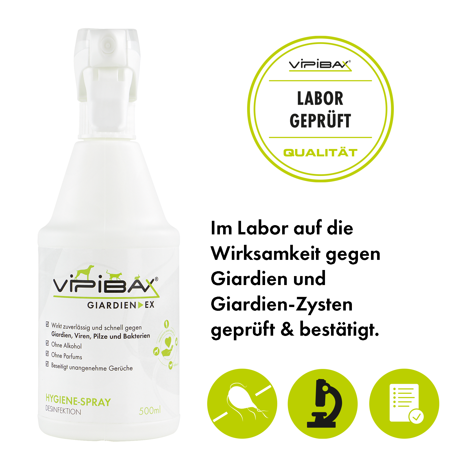 ViPiBaX GmbH - Vente Spray – chat et chien - Spray hygiénique VipiBax Giardien EX® 500 ml2
