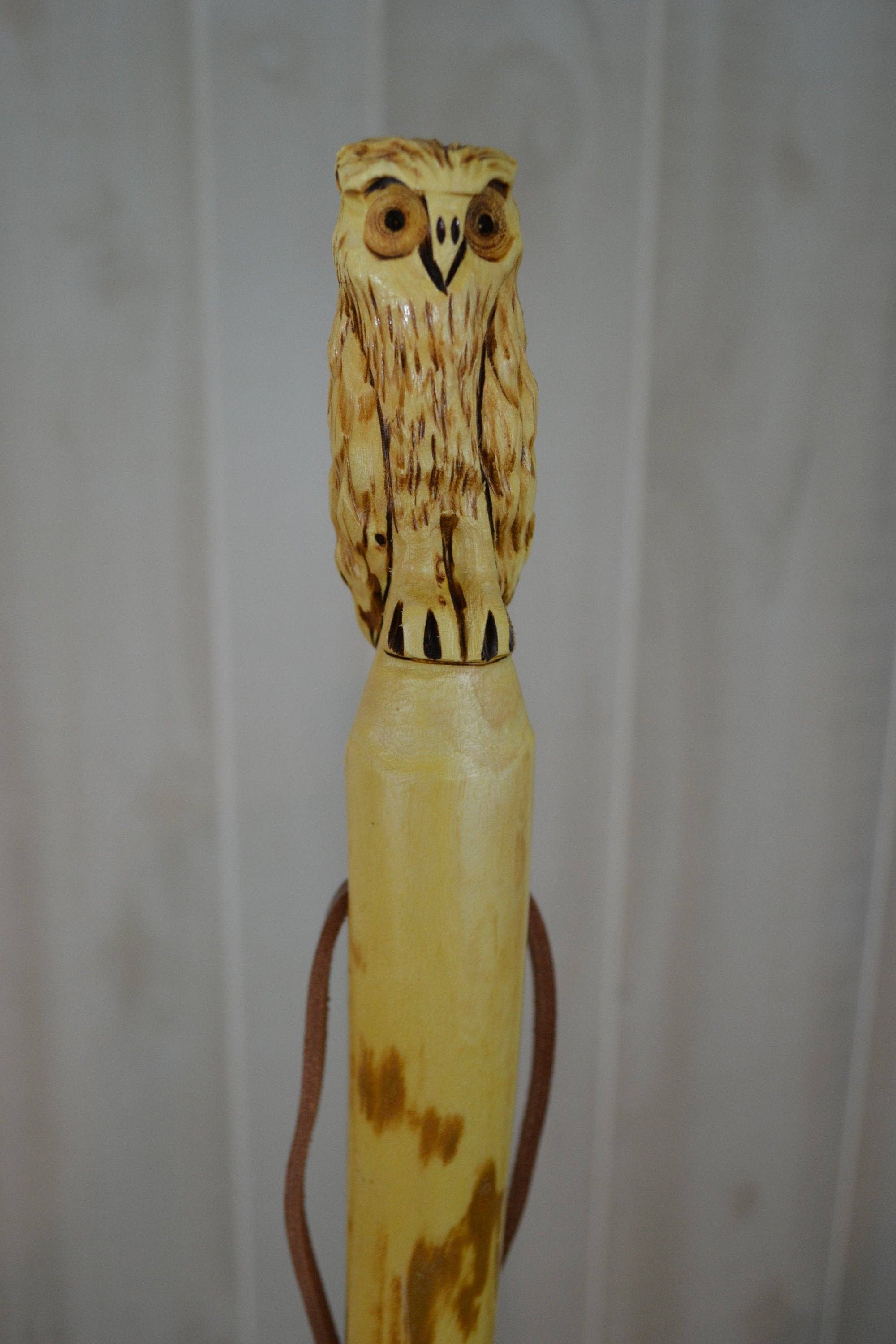 Creation Carvings LLC – wholesale Fitness equipment – Walking Stick with Owl Carving in Hardwood, Strong Kiln Dried Hiking Staff by Creation Carvings6