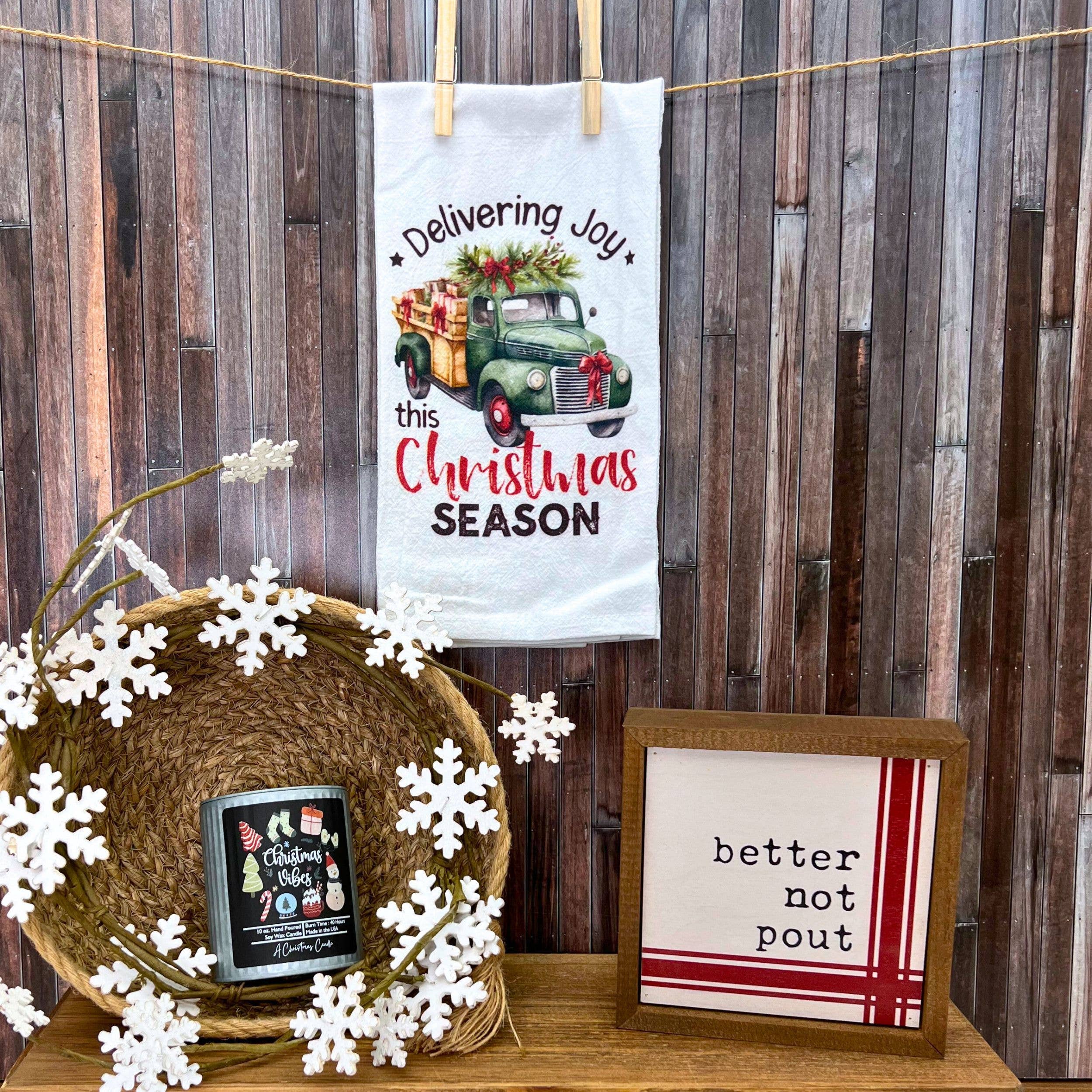 Driftless Studios - Wholesale Jar/Filled Candle - Christmas Vibes - Soy Wax Candle - Rustic Christmas Candles1