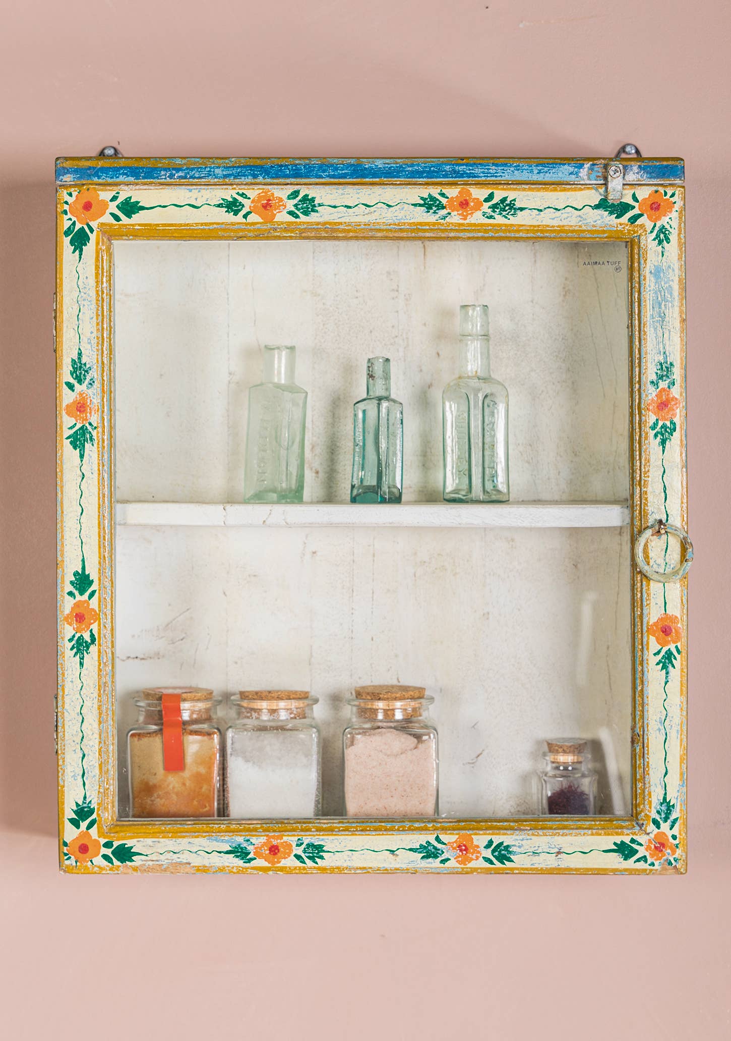 Namaste – wholesale Wall-mounted shelf – Kanchana Glazed Wall Showcase Hand Painted0