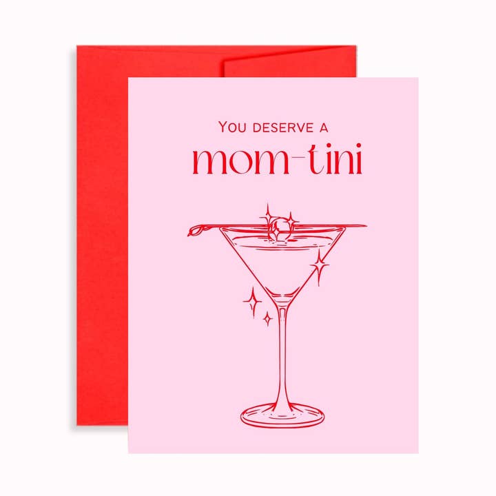 You Deserve a Mom-tini | Retro Mother’s Day Card for wholesale by Little Viper Co