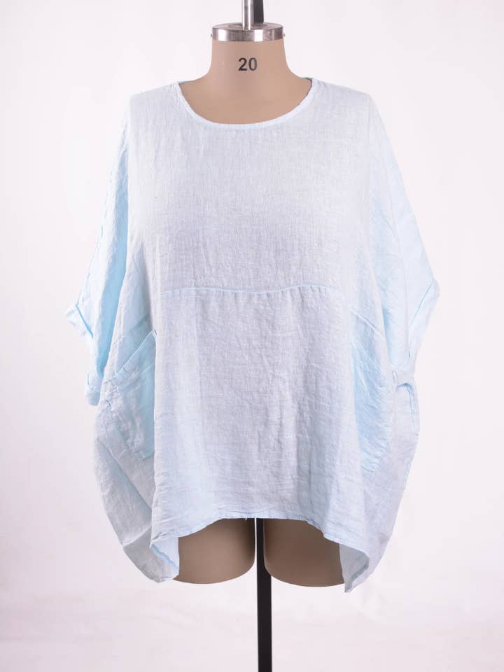 Lagenlook Oversized Linen Tunic - 10077L for wholesale by Jeld Wholesale