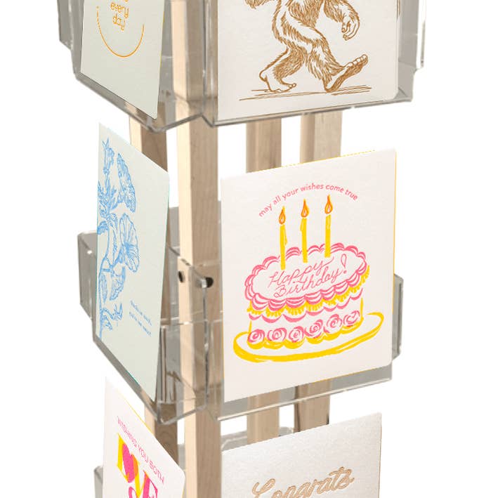 Color Box Design & Letterpress - Wholesale Retailer Display - Paper & Novelty - Compact Counter-Top Greeting Card Spinner Display1